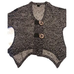 Katie Todd Knit Top Women's Size Medium Short Sleeve Large Accent Buttons Mesh‎